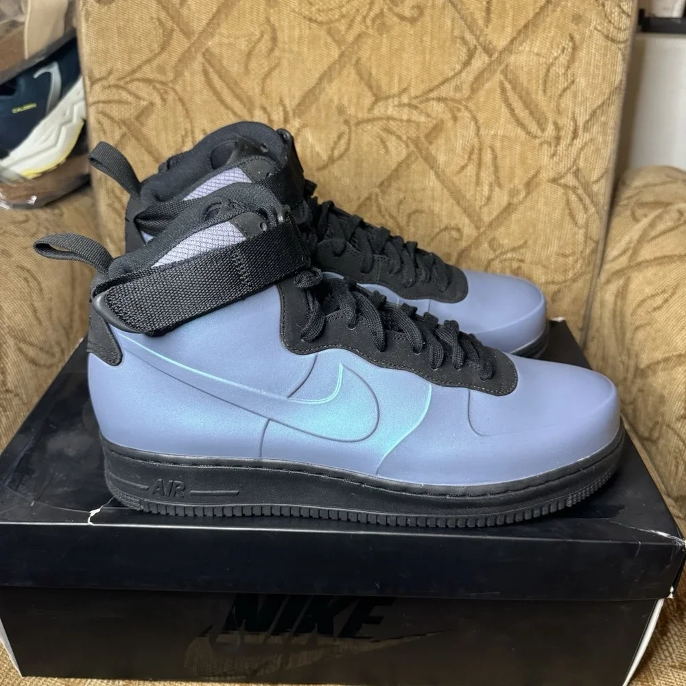 Nike Air Force 1 Foamposite Cup Light Carbon Men's 11.5 Super Clean!‎